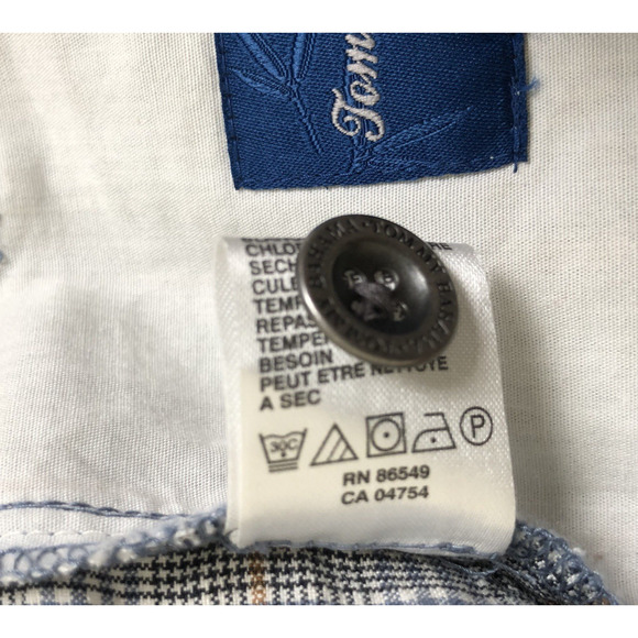 TOMMY BAHAMA Shorts Men's 34 Blue Plaid Linen Silk Paradise Nation Beach Resort - Picture 5 of 9